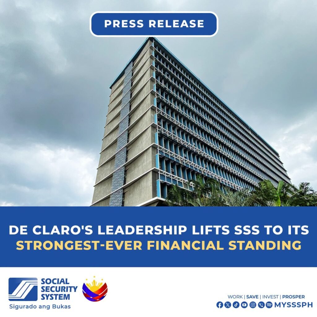 De Claro’s leadership lifts SSS to its strongest-ever financial standing
